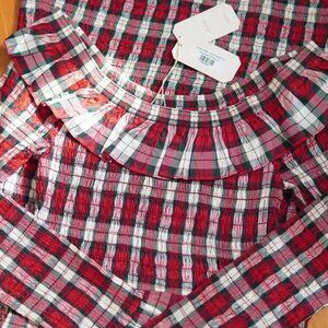 【SOLD】Doen Rosabelle dress in rouge adaline plaid